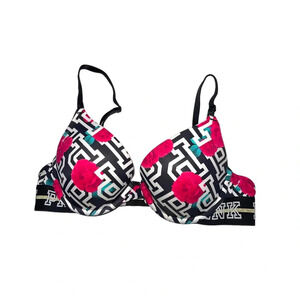 PINK Victoria’s Secret Wear Everywhere Push-up Bra Icon Rose Print 34B Women’s